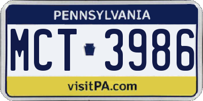 PA license plate MCT3986