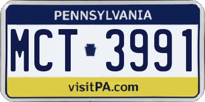PA license plate MCT3991