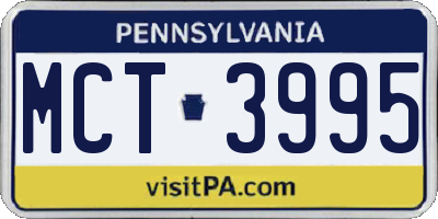 PA license plate MCT3995