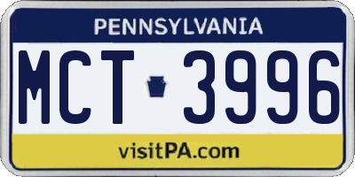 PA license plate MCT3996