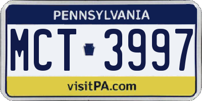 PA license plate MCT3997