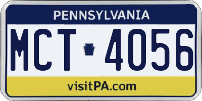 PA license plate MCT4056