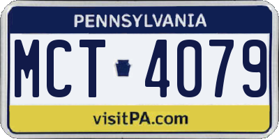 PA license plate MCT4079