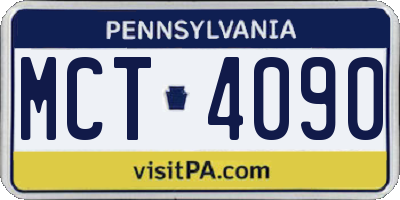 PA license plate MCT4090