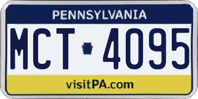PA license plate MCT4095