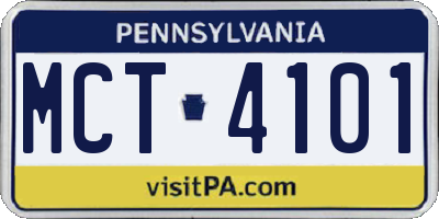 PA license plate MCT4101