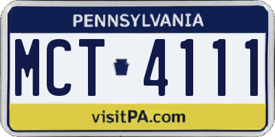 PA license plate MCT4111