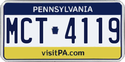 PA license plate MCT4119