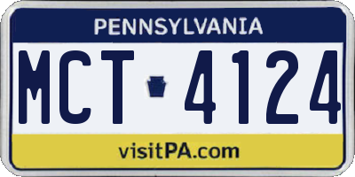 PA license plate MCT4124