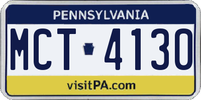 PA license plate MCT4130
