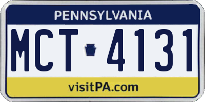 PA license plate MCT4131