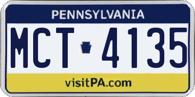 PA license plate MCT4135