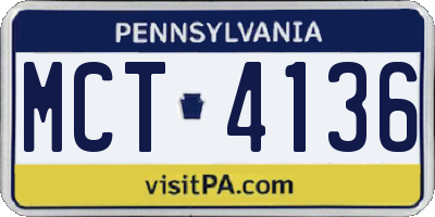 PA license plate MCT4136
