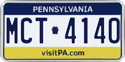 PA license plate MCT4140
