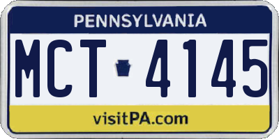 PA license plate MCT4145