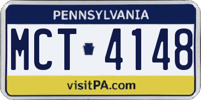 PA license plate MCT4148
