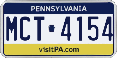 PA license plate MCT4154