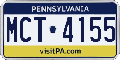 PA license plate MCT4155