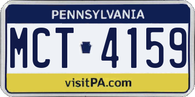 PA license plate MCT4159