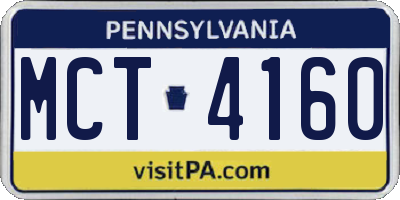 PA license plate MCT4160