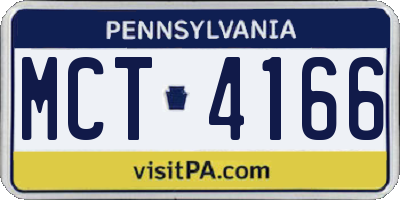 PA license plate MCT4166
