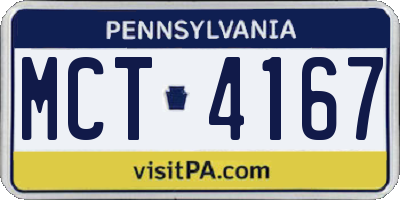 PA license plate MCT4167