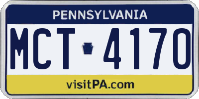 PA license plate MCT4170