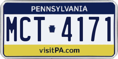 PA license plate MCT4171