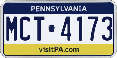PA license plate MCT4173