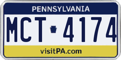 PA license plate MCT4174