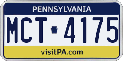 PA license plate MCT4175