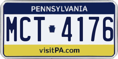PA license plate MCT4176
