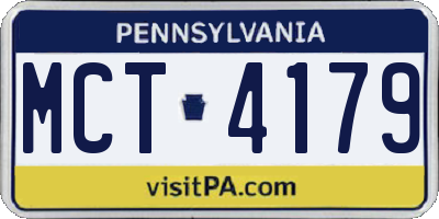 PA license plate MCT4179