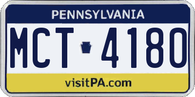PA license plate MCT4180
