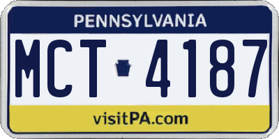 PA license plate MCT4187