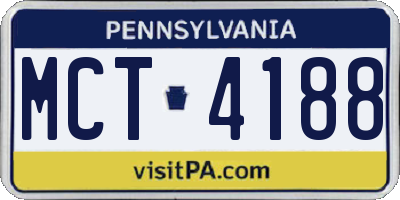 PA license plate MCT4188