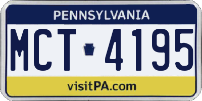 PA license plate MCT4195