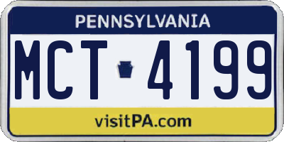 PA license plate MCT4199