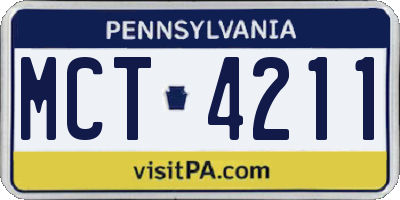 PA license plate MCT4211