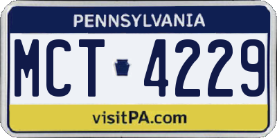 PA license plate MCT4229