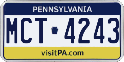 PA license plate MCT4243