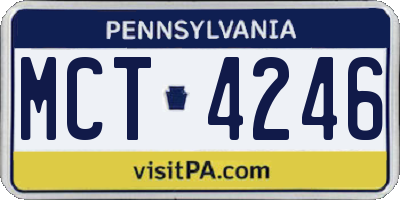 PA license plate MCT4246