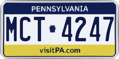 PA license plate MCT4247