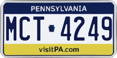 PA license plate MCT4249