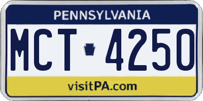 PA license plate MCT4250