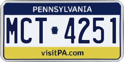 PA license plate MCT4251
