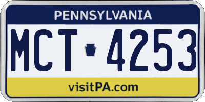 PA license plate MCT4253
