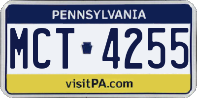 PA license plate MCT4255