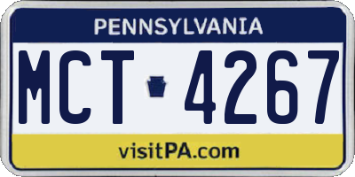 PA license plate MCT4267