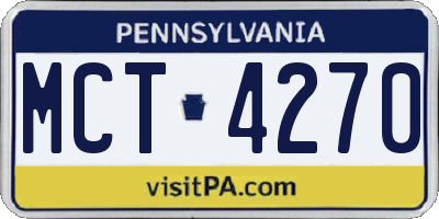 PA license plate MCT4270